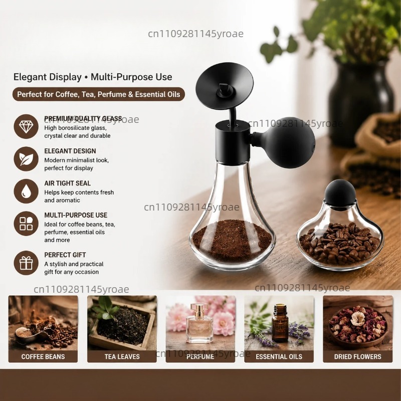 Coffee Tea - Szklany flakonik na próbki aromatów, ziarna