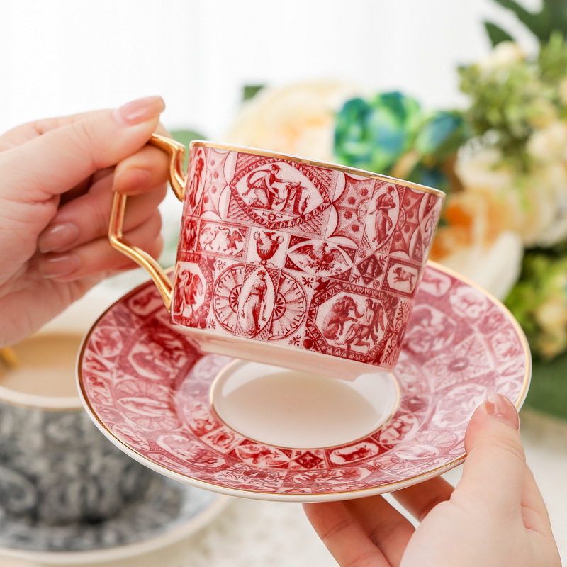 Coffee Tea English - Europejski styl lekki luksusowy zestaw filiżanek
