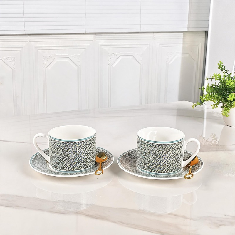 Coffee Tea English - Europejska filiżanka do kawy z porcelany