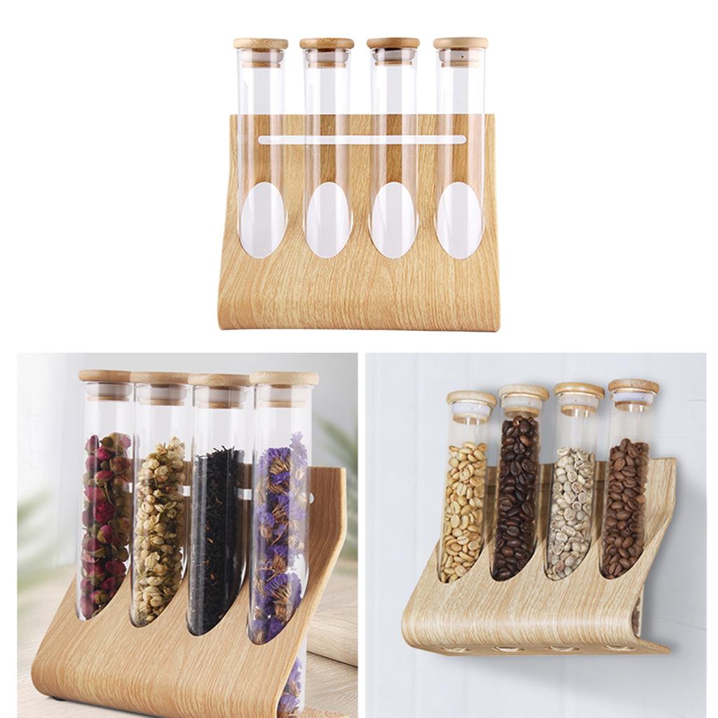 Coffee Tea - Szklany stojak na tubki z widocznym