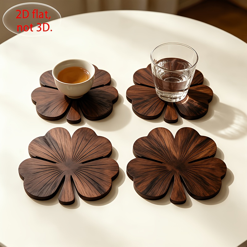Coffee Tea Mix - 4 sztuki płaskich drewnianych podkładek 2D
