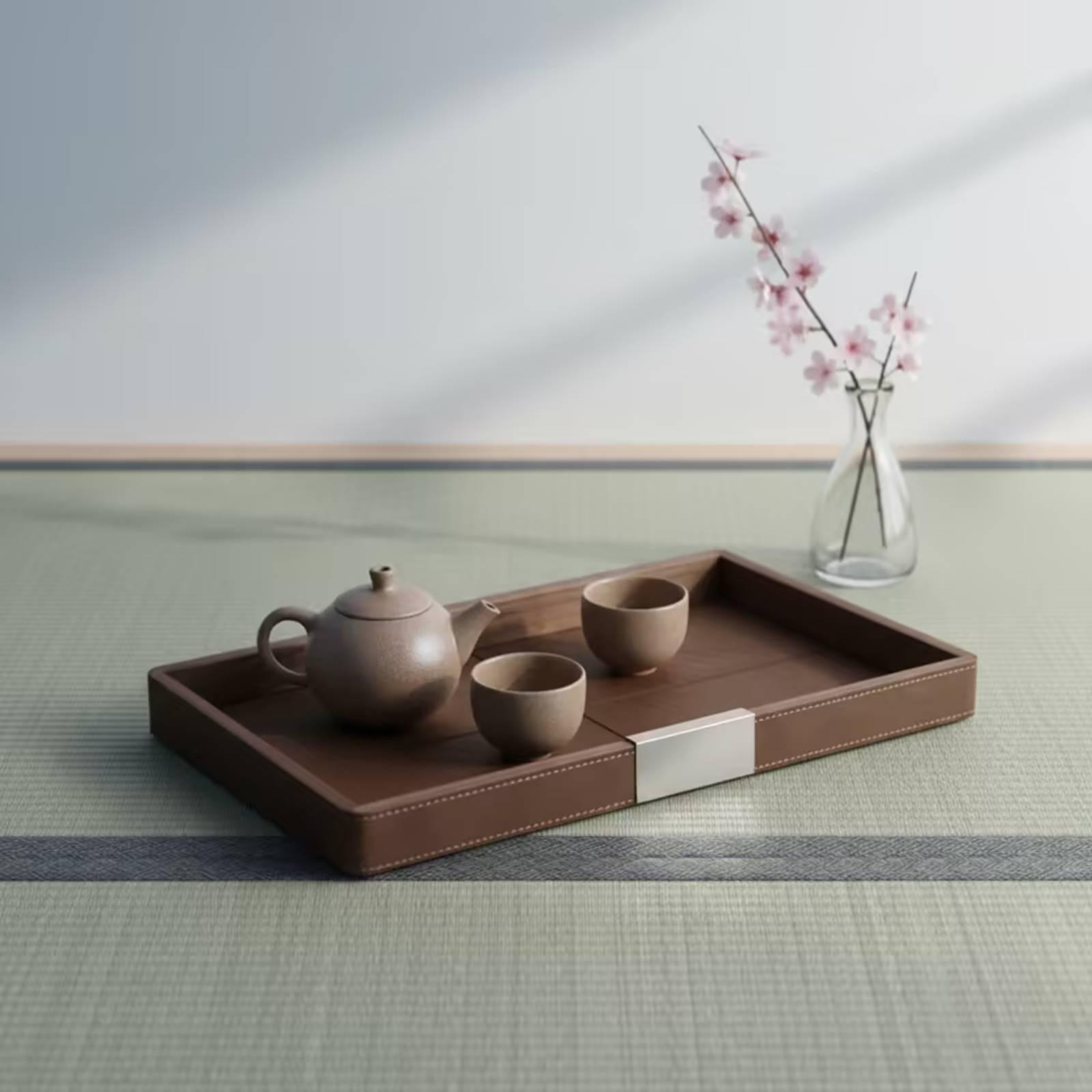 Taca z drewna orzechowego, min – Tea Coffee Set Up recenzja i cena