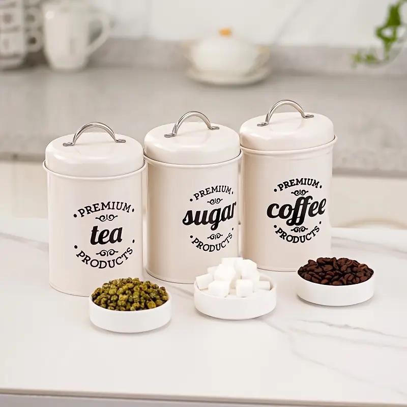 3 sztuki metalowych, okrągłych – Canister Coffee Sugar Tea recenzja i cena