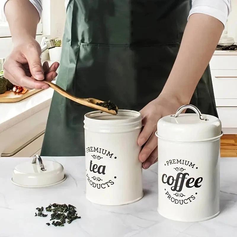 3 sztuki metalowych, okrągłych – Canister Coffee Sugar Tea recenzja i cena