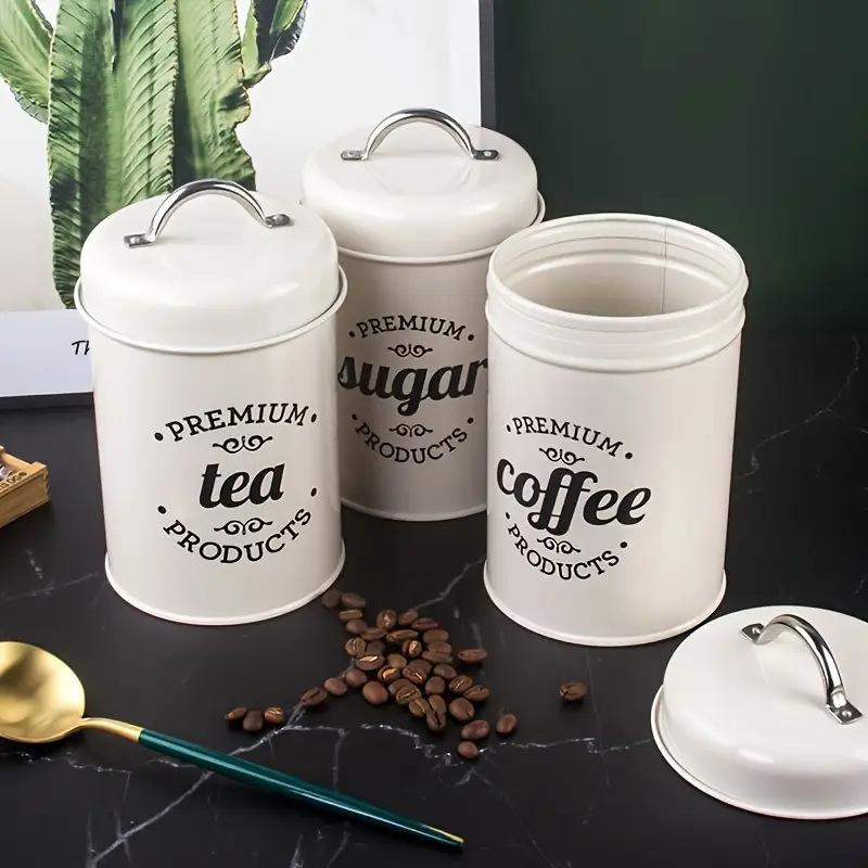 3 sztuki metalowych, okrągłych – Canister Coffee Sugar Tea recenzja i cena
