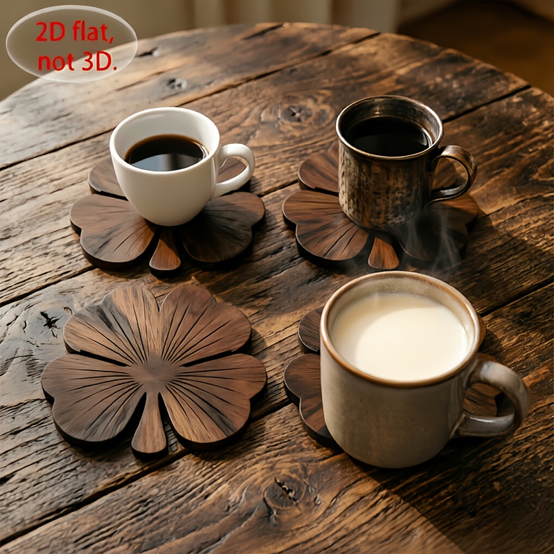 4 sztuki płaskich drewnianych  – Coffee Tea Mix recenzja i cena